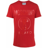 Moschino Camiseta com logo tom sobre tom - Vermelho