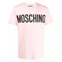 Moschino Camiseta decote careca com estampa de logo - Rosa