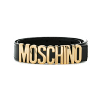 Moschino Cinto de couro com logo 'Moschino' - Preto