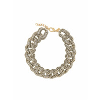 Moschino Colar com corrente e aplicação de cristais - Dourado