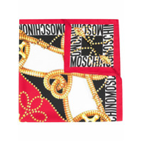 Moschino Echarpe com logo e estampa de joias - Vermelho