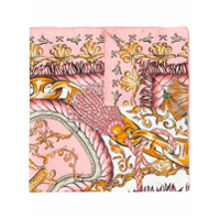 Moschino Echarpe de seda com padronagem - 1187 PINK MULTICOLOR