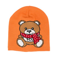 Moschino Gorro com estampa de urso - Laranja