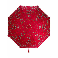 Moschino Guarda-chuva com estampa de logo e tema do espaço - Vermelho