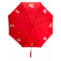 Moschino Guarda-chuva com estampa de logo - Vermelho