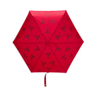 Moschino Guarda-chuva com estampa de logo - Vermelho