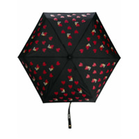 Moschino Guarda-chuva com padronagem de coração - Preto