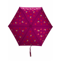 Moschino Guarda-chuva com padronagem de coração - Roxo