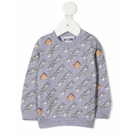 Moschino Kids all-over logo print sweatshirt - Cinza