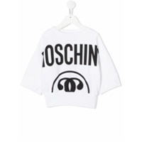 Moschino Kids Blusa com estampa de logo - Branco