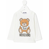 Moschino Kids Blusa com estampa de logo Teddy Bear - Branco