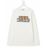 Moschino Kids Blusa com estampa de logo Teddy Bear - Branco
