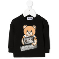 Moschino Kids Blusa mangas longas com estampa Teddy Bear - Preto