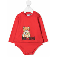 Moschino Kids Body com estampa de logo Teddy - Vermelho