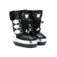 Moschino Kids Bota para neve com placa de logo - Preto