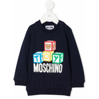 Moschino Kids building blocks logo sweater - Azul