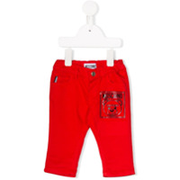 Moschino Kids Calça chino com logo - Vermelho