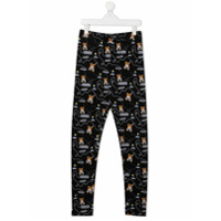 Moschino Kids Calça com estampa de logo Teddy Bearo - Preto