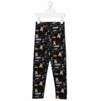 Moschino Kids Calça com estampa de logo Teddy Bearo - Preto