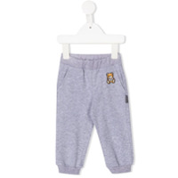 Moschino Kids Calça esportiva com bordado Teddy Bear - Cinza