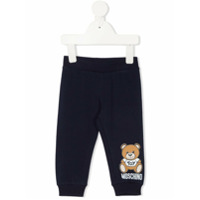 Moschino Kids Calça esportiva com estampa de logo - Azul