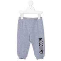 Moschino Kids Calça esportiva com estampa de logo - Cinza
