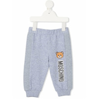 Moschino Kids Calça esportiva com estampa de logo - Cinza