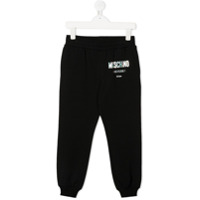 Moschino Kids Calça esportiva com estampa de logo - Preto