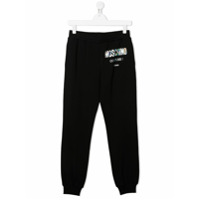 Moschino Kids Calça esportiva com estampa de logo - Preto