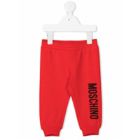 Moschino Kids Calça esportiva com estampa de logo - Vermelho