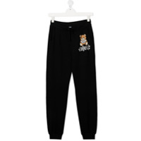 Moschino Kids Calça esportiva com logo - Preto
