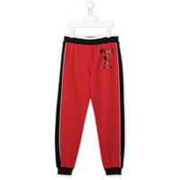 Moschino Kids Calça esportiva com recortes - Vermelho