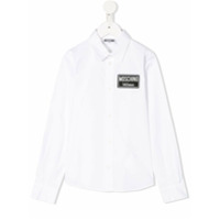 Moschino Kids Camisa com patch de logo - Branco