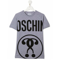 Moschino Kids Camisa oversized com logo - Cinza