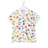 Moschino Kids Camisa polo com estampa de alfabeto - Branco
