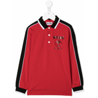 Moschino Kids Camisa polo com recortes - Vermelho