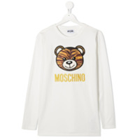 Moschino Kids Camiseta com bordado de logo Teddy - Branco