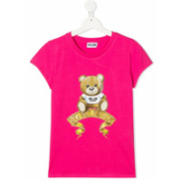 Moschino Kids Camiseta com bordado de logo Teddy - Rosa