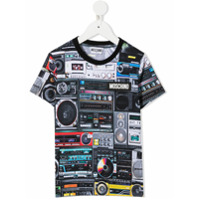 Moschino Kids Camiseta com estampa Boom Box - Preto