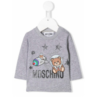 Moschino Kids Camiseta com estampa de astronauta - Cinza