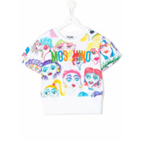 Moschino Kids Camiseta com estampa de cartoon - Branco