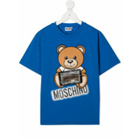 Moschino Kids Camiseta com estampa de logo - Azul