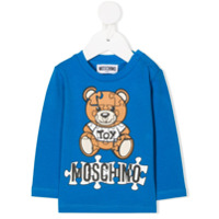 Moschino Kids Camiseta com estampa de logo - Azul