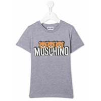 Moschino Kids Camiseta com estampa de logo - Cinza