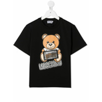 Moschino Kids Camiseta com estampa de logo gráfico - Preto