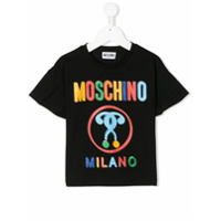 Moschino Kids Camiseta com estampa de logo - Preto