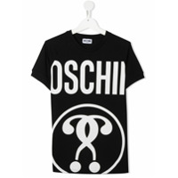 Moschino Kids Camiseta com estampa de logo - Preto