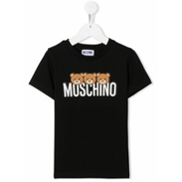 Moschino Kids Camiseta com estampa de logo - Preto