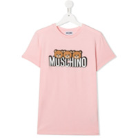 Moschino Kids Camiseta com estampa de logo - Rosa