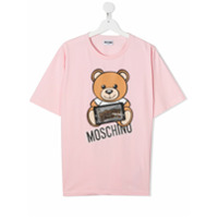 Moschino Kids Camiseta com estampa de logo - Rosa